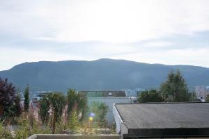 une vue d'une chaîne de montagnes depuis une maison dans l'établissement Arctic View 2-Bedroom Apartment, à Tromsø 27 autres photos