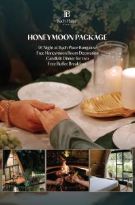 a collage of photos of a table with a candle at Bach Place Dalat in Da Lat