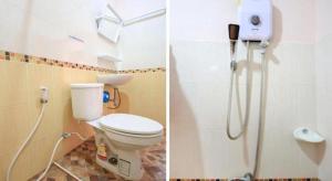 Ban Tha KupOYO 1091 Sabye Dee Resort @soikotang的浴室设有卫生间和淋浴,两幅图片