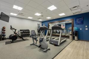 a gym with tread machines and a mirror at Hampton Inn Mesa Verde/Cortez Co in Cortez