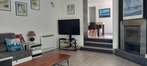 TV a/nebo společenská místnost v ubytování Maison jardin grande piscine , sortie bateau possible