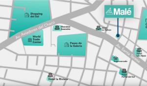 une carte du site d'un centre commercial dans l'établissement Apartamento Zona Paseo La Galera, à Asuncion