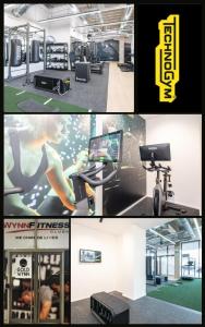 a collage of pictures of a room with a computer at Station House in Milton Keynes