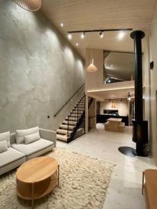 Area soggiorno di Modern High-Quality 4BR Villa in Levi Next to Ski Slopes