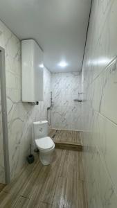 a bathroom with a white toilet and a counter at Двох кімнатна квартира in Cherkasy