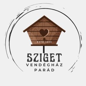 Et logo, certifikat, skilt eller en pris der bliver vist frem på Sziget Vendégház Parád