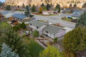 an aerial view of a small town with houses at Close to downtown on Riverfront Park in Missoula