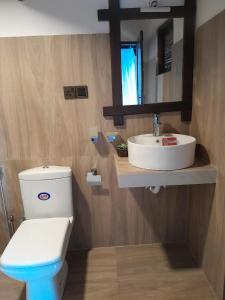 un bagno con un water e un lavandino di Sunset Cottage Ella a Ella