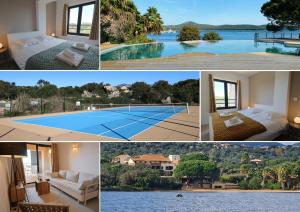 Swimmingpoolen hos eller tæt på L'Envol - T3 vue mer avec piscine et plage privée