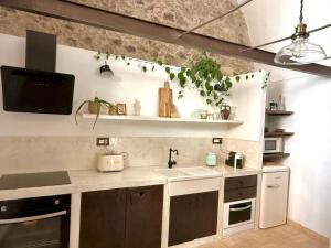 una cucina con un lavello e un piano di lavoro di Molinu a Santu Lussurgiu Altre 17 foto