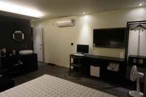 TV a/nebo společenská místnost v ubytování MU Hotel