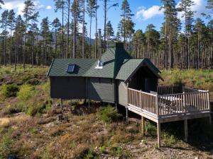a cabin in the middle of a forest at Chalet Birch Bothy by Interhome in Coldstone