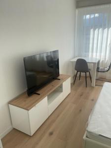 Μια τηλεόραση ή/και κέντρο ψυχαγωγίας στο Komfortables Apartment für Urlaub in Triesen