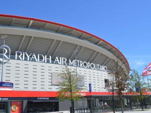 a football stadium with a sign on the side of it at Ibis Madrid Calle Alcalá in Madrid +79 photos