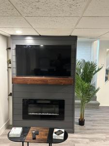 Televisyen dan/atau pusat hiburan di Basement Home in Brantford