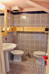 a bathroom with a toilet and a sink at Balcone sulle Tre Cime di Lavaredo in Misurina