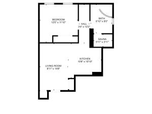 Pelan lantai bagi Walk to METRO - Quiet 1BR with Sauna Rock Creek Park