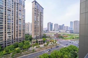 a view of a city with tall buildings at ZHome-Deplex luxury apartment-Near The Bund in Shanghai