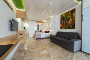 Televízia a/alebo spoločenská miestnosť v ubytovaní Suites Garden Loft Kandinsky