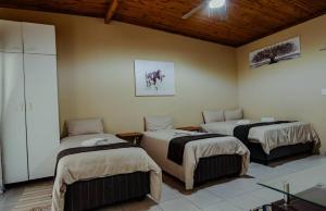 a room with three beds in a room at NJ SKY GUESTHOUSE & BOUTIQUE windhoek in Windhoek +49 photos