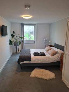 a bedroom with a large bed and a window at Appartement Herbaijum in Herbaijum