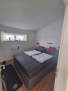 a bedroom with a bed and a couch at Schleiverliebt 52 in Schleswig