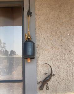 a lizard is sitting on the side of a building at Piers Villa G in Harare
