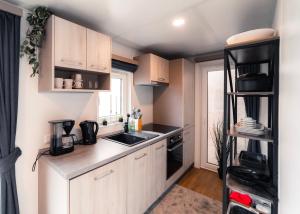 Η κουζίνα ή μικρή κουζίνα στο Tiny House mit Terrasse und Garten in Altstadtnähe inkl Parkplatz