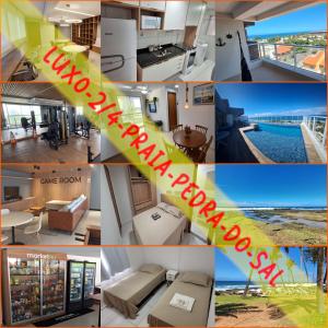 a collage of photos of a house with the words vacation at Espetacular Ap 02 Quartos Belíssimas praias de Pedra do Sal in Salvador