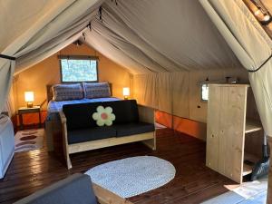 TV a/nebo společenská místnost v ubytování Luxury Glamping Near Gatlinburg and Asheville