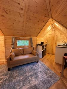 Χώρος καθιστικού στο Clogau Tree House Hot tub &sauna