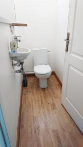 Phòng tắm tại Cosy 50m2 moderne avec terrasse, spa et sauna communs, à 2 pas de la Place Dalton