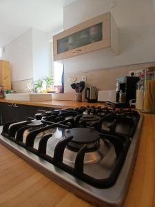 un forno a piano cottura in cucina di Manoir de kerozet - Chambres chez l'habitant - 3 chiens a Plouider Altre 2 foto