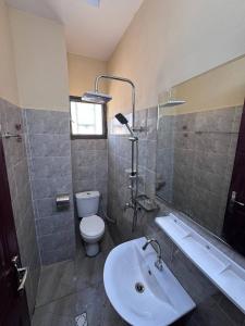 un bagno con lavandino, WC e doccia di Magnifique Mini-Villa Ouagadougou! a Ouagadougou Altre 3 foto