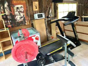 a room with a gym with a treadmill and a gym at Majestic Mountain - endroit magique - 20 personnes in Cornimont