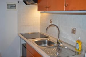 a stainless steel sink in a small kitchen at Apartments Ballabanka in Koper +41 photos