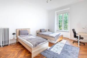 Katil atau katil-katil dalam bilik di Suite Spacieux , Maison de Maître, parking Gratuit, MULHOUSE CENTRE