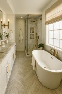 Koupelna v ubytování Fullerton Beachside Escape