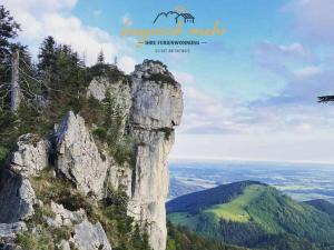 a mountain with a horse on top of it at Bavarian holiday apartment more in Gstadt am Chiemsee