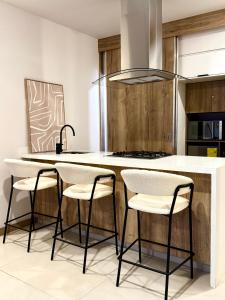 Η κουζίνα ή μικρή κουζίνα στο Loft Americana Chapultepec Alberca Wifi AC