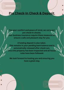 a page of a checklist with a plant at -RA15CFA- For Relaxed and Cosy stay with Free Parking in Leeds