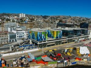 an overhead view of a city with buildings at ibis Valparaiso in Valparaíso