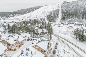 an aerial view of a town in the snow at Alte Levi Dali by Aavalevi Holidays in Levi