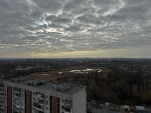 a view of a city from the top of a building at Kachanivska apartments in Kharkiv