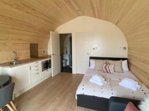 a bedroom with a large bed in a room at Foty - Uk2781 in Llanelidan