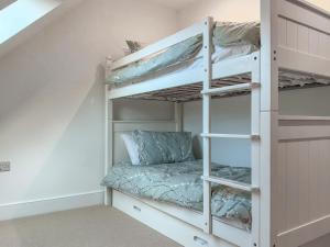 a bunk bed in a room with a bunk bed in a room at Walnut Cottage Barn in Clevedon +9 photos