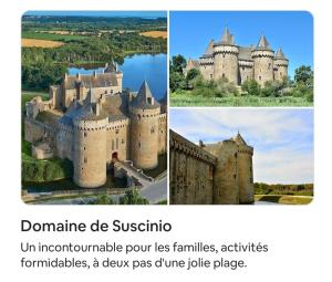 a collage of three pictures of a castle at MOINES - Centre historique de charme in Vannes
