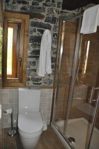 a bathroom with a toilet and a shower at Casa La Ribera in Lon +33 photos