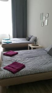 Posteľ alebo postele v izbe v ubytovaní Apartament Vistula