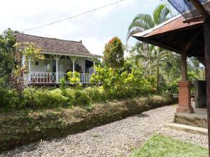 a white house with a pathway leading to it at Casa Matā Phitā Cottage in Patjung